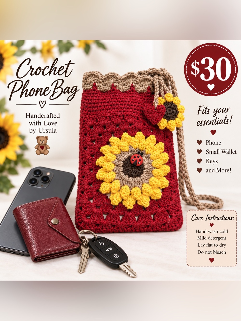 Crochet phone bags